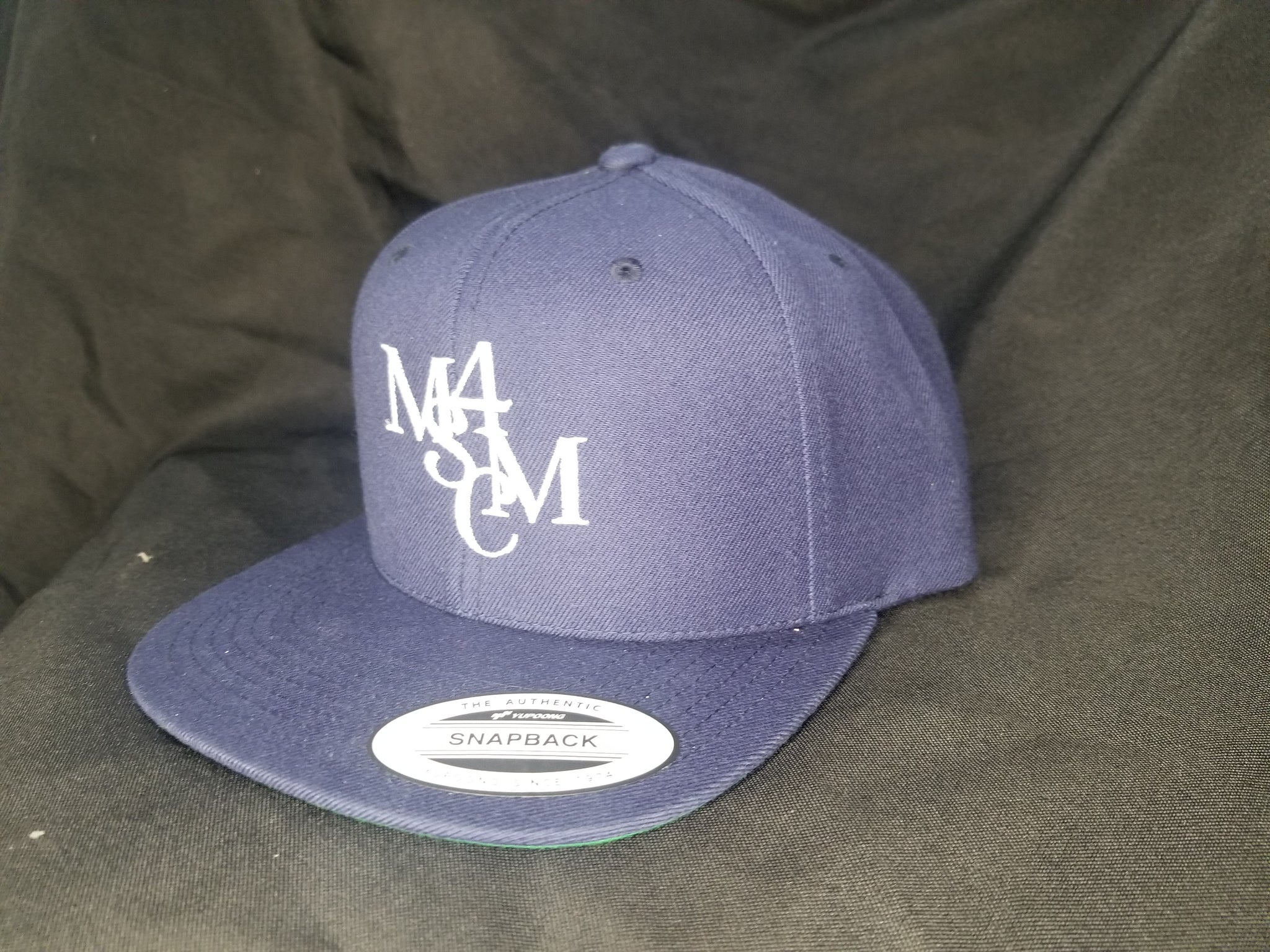 Navy and White Snapback Hat
