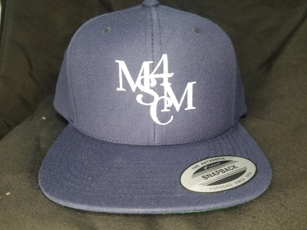 Navy and White Snapback Hat