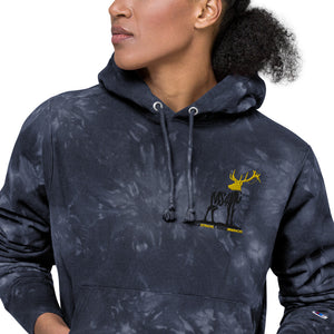 Unisex Champion tie-dye hoodie (black stitching logo)